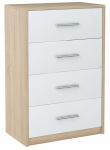 Bodo Komoda 60cm 4 stalčiai Balta-Sonoma Lentyna