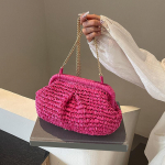 Vasaros Paplūdimio Mada Tu&scaron;čiavidurė Moteri&scaron;ka Segama Peties Rankinė &Scaron;iaudų Pynimo Grandinėlė Atsitiktinė Crossbody Rankinė 28x8x19cm chaki