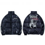 FlowStreet Hip Hop Striukė Parka Sužeisto Lokio Spaudinys Vyri&scaron;ka Žieminė Vėjo Striukė Streetwear Pamu&scaron;ta Striukė Paltai &Scaron;ilti Vir&scaron;utiniai Drabužiai Hipsteris Naujas Asian XL black