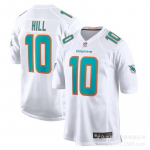 Miami Dolphins NFL Futbolo Džersis 10 Hill 17 Waddle 1 13 Baltas Mėlynas Trumpomis Rankovėmis Medvilninis V-Kaklas Sportiniai Drabužiai Vyrams Moterims XXL