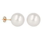 Les Tr&eacute;sors De Lily [Q2623] - Boucles plaqu&eacute; Or 'Perla' ivoire - 16 mm balta