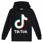 Vaiki&scaron;ki drabužiai nuo 4 iki 14 metų Nauja mada vaikams berniukams ir mergaitėms TIKTOK spausdinti kasdieniai gobtuvai 130cm juoda