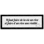 Les Tr&eacute;sors De Lily [A0161] - Toile cr&eacute;ateur "Citations" noir gris (Il faut faire de la vie un r&ecirc;ve et faire d'un r&ecirc;ve une r&eacute;alit&eacute; - Curie) - 90x30 cm