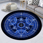 &bdquo;Red Sigil of Baphomet&ldquo; ir &bdquo;Lucifer Premium&ldquo; apvalus kilimėlis, suasmenintas kilimėlis, skirtas įkurdinti &scaron;eimai, pasveikinimo kilimėlis Juokingas suasmenintas kilimėlis 60cm x 60cm