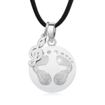 Collier Bola de grossesse empreinte de pieds et note de musique