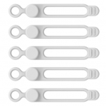 5 vnt. Kabelių organizatorius Stiprus elastingumas Daugiafunkcinis Mink&scaron;tas silikoninis kabelių dirželis Laido apsauga Stalo priedai žalia