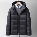 Nauja žieminio stiliaus paprasta ir universali vyrų striukė su gobtuvu, pastorinta striukė jauniems ir vidutinio amžiaus žmonėms M