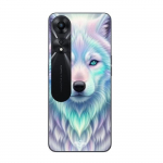 Coque pour Oppo A78 5G Loup blanc reflet violet Maniacase