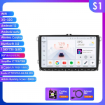 Hizpo Carplay 4G 9 colių 2Din Android 13 Automobilinis multimedijos grotuvas Volkswagen Skoda Octavia Golf 5 6 Touran Passat Polo Jetta I&scaron;manusis Autoradio S1 8Core 3G 32G