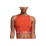 Nike Pro Dri-Fit Patogus trumpas madingas universalus sportinis maikutė moteri&scaron;ki vir&scaron;utiniai drabužiai raudonas FB5588-633 S