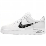 Nike Air Force 1 Low Sketch Balti Juodi Sportbačiai CW7581-101 45