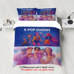 K-Pop Demonas Medžiotojai Tematikos Patalynės Komplektas Spalvingas Spaudinys Poliesteris Studentų Bendrabučio Paklodė Antklodės Užvalkalas Vaikų Dovanų Namų Tekstilė US Twin(172x218cm)
