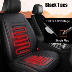 1/2 vnt. Žieminis &scaron;ildomas automobilio sėdynės užvalkalas 12V &scaron;ildantis &scaron;ildytuvas Automobilio sėdynės pagalvėlė Automobilinis universalus automobilio sėdynės apsauginis apsiaustas Užvalkalų rinkinys 1PC Black