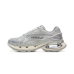 Li Ning Furious Rider BOW Slip Resistant Abrasion Resistant Low top Casual Shoes Men's White Silver AZGV025-1 39.5