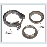 Universalus 2, 2,25, 2,5, 3, 4 colių V-juostos spaustuvo flan&scaron;o rinkinys Turbo i&scaron;metimo vamzdis (downpipe) Wastegate V-juosta Turbo i&scaron;metimo vamzdžiai Automobilio priedai 3 inch gray