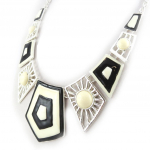 Les Tr&eacute;sors De Lily [N0303] - Collier Cr&eacute;ateur 'Acapulco' noir beige smėlis