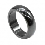 Paprastas plok&scaron;čias magnetinis hematito pločio pir&scaron;tų unisex žiedas 20 mm
