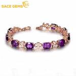 SACE GEMS cirkonio apyrankės papuo&scaron;alai geometriniai karoliukai grandinės jungtis apyrankės mados puiki vestuvių dovana merginoms moterims violetinė