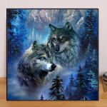 Kra&scaron;tovaizdis &bdquo;pasidaryk pats&ldquo; 5D deimantinis tapyba &bdquo;Forest Wolf&ldquo; deimantinis siuvinėjimas Visi&scaron;kai klojamas anime kryželiu Siuvinėjimo rinkiniai Namų dekoras Rankų darbo dovana Round 25x25cm