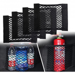 Automobilio bagažinės tinklelis Automobilio bagažo tinklelis Universalus bagažinės tinklelis Apsauginis tinklas Elastingas bagažinės laikymo tinklas su Velcro tvirtinimu automobiliui / visureigiui, pagamintas i&scaron; nailono pakuotės 20x15x2cm