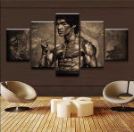 Modulinės drobės nuotraukos Sienų menas Namų dekoratyvinis 5 dalys Sportiniai kovos menų paveikslai HD spaudiniai Bruce'o Lee plakatų karkasai be rėmelių 40x60cm*2 40x80cm*2 40x100cm*1