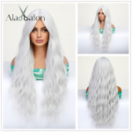 ALAN EATON baltai oranžiniai rožiniai ilgi garbanoti perukai Sintetinis banguotas perukas su kirpčiukais Ombre Natural Daily Hair Moterų kar&scaron;čiui atspariems plaukams