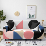 Geometrinio ra&scaron;to sofos užvalkalas, tampus, su porankiais, uždedamas sofos užvalkalas, nuimamas, plaunamas, namų, viskas įskaičiuota, &scaron;ezlongo užvalkalas, namų dekoras 1 seat 90-140cm