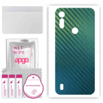 apgo Protective Skin Sticker for the back compatible with Motorola Moto E6i, Wrap Film, Foil, Vinyl - Pattern Carbon Chameleon CAKA1