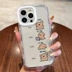Mobiliųjų telefonų dėklai iPhone 11 13 XR 15 Pro Max 12 14 Pro Max dėklas iPhone 16 7 Plus 8 Plus XS Max Animacinis ra&scaron;tas Apsauga nuo kritimo Atspari smūgiams iPhone 6&6s balta