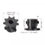 Vienos gijos 1/4 colio žingsnio ritininės žvaigždės, 25 grandinės, pramoninės pavaros žvaigždės, ritininė grandinė Inner aperture 6mm