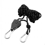 Rope Hanger Ratchet Strap Lightweight 12ft Reflective guyline with Pulley for Awning Tents Camping žalia