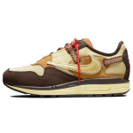 Travis Scott x Nike Air Max 1 Baroko ruda Unisex sportbačiai Citrinos la&scaron;as Kviečių Čili raudona DO9392-200 38