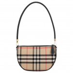 Burberry Olympia Classic Reljefinis languotas rankinė per petį pusmėnulio formos Drobės ir odos pirkinių krep&scaron;ys Moteri&scaron;kos rankinės Smėlio spalvos 81114131 Basic Set (Bag+Dust Bag)