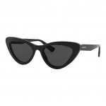 Miu Miu Mados Juodi Katės Akių Akiniai Nuo Saulės Moteri&scaron;ki Akiniai Nuo Saulės MU01VS1AB5S0 Basic Packaging-Eyeglass Case+Box,55,Black
