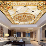 3D tapetai Klasikinis Europos stilius Lubų Sienos Freska Svetainė Miegamasis Europos Dekoras Lubų Freska 200 cm(W) x 140 cm(H)
