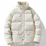 Winter Trend Brand American Vintage pūkinė striukė Couple Corduroy Medvilnine pamink&scaron;tinta striukė L balta