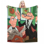 &Scaron;ilta antklodė suaugusiems Kempingas Mort & Phil Mortadelo y Filem&oacute;n Pledas Flanelinis lovatiesė Sofai Madingas sofos-lovos užvalkalas 100cmx150cm beige