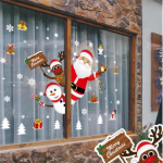 Kalėdiniai lipdukai langų vitrinai Nuimamas Kalėdų senelio sniego senelio namų dekoro lipdukas