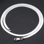 Clavicle Choker 1 vnt Paprasta madinga gyvatės grandinėlė Paprasti stambūs papuo&scaron;alai, 4 mm antkrūtinė, vyri&scaron;ki moteri&scaron;ki karoliai 50cm sidabras