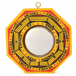 Vintage Lucky kinų feng shui įdubimas i&scaron;gaubtas Bagua veidrodis daoistinis talismanas energijos namų apdaila geltona