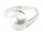 Bague Argent 'Catherine' Blanc argent&eacute; - 9 mm