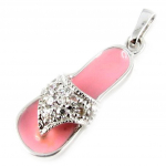 Les Tr&eacute;sors De Lily [E0235] - Pendentif Argent 'Tongs' Rose