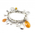 Les Tr&eacute;sors De Lily [H0558] - Bracelet Cr&eacute;ateur 'Kilimanjaro' orange argent&eacute; oranžinė