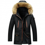 Parka Vyri&scaron;ki Paltai Žieminė Striukė Vyrams Lieknas Sutir&scaron;tintas Kailis Su Gobtuvu &Scaron;ilti Vir&scaron;utiniai Drabužiai Drabužiai Vyri&scaron;ki Apsauginiai nuo Vėjo XXXXXXL juoda