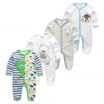 Kiddiezoom 4vnt Drabužiai kūdikiams berniukams mergaičių &scaron;liaužtinukai naujagimiams unisex drabužiai pilnomis rankovėmis medvilniniai kūdikių drabužiai 12M