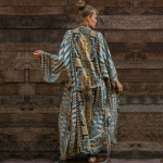 Medvilniniai paplūdimio kimono moteri&scaron;ki vir&scaron;eliai Spausdinti paplūdimio vir&scaron;eliai Saida de Banho Para Praia Sarong chalatas One Size mėlyna