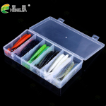 HENGJIA 30vnt. dėžutėje 10cm-5,4G mink&scaron;tas T Tail Paddle Tail Baits Dirbtiniai Isca Pesca Wobbler Bass Minnow Lure silikoniniai masalai