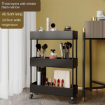 2/3/4 sluoksnio siauro tarpo laikymo stovas virtuvės vonios lentynos Organizatorius Mobilus plonas laikymo krep&scaron;elis su ratu vežimėliu Taupykite vietą 3 layers 40.5*13.5*62cm juoda