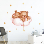 Mielas me&scaron;kiukas sienos lipdukas vaikų kambario miegamojo plytelių dekoravimo ir gražinimo tapetai 30x90cm