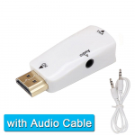 Su HDMI suderinamas su VGA kabelio adapteris, 3,5 mm lizdo garso ir vaizdo keitiklis 1080P, skirtas asmeniniam kompiuteriui, ne&scaron;iojamajam kompiuteriui ir projektoriaus ekranui balta